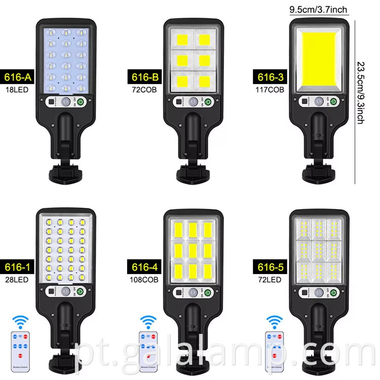 Luz do jardim solar ao ar livre com sensor de movimento e controle remoto